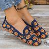 Fashion Halloween Pumpkins Pattern Flat Shoes Women Autumn 2025 Breathable Mesh Flat Shoes Woman Lightweight Soft Bottom Shoes Lady