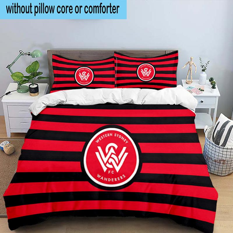 Western Sydney Wanderers Fc 3PCS Bedding set,Ideal for1pc Duvet Cover And 2pcs Pillowcases Perfect for Christmas gift,Ideal for Bedroom, Dormitory