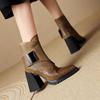 Fashion New Autumn Winter Ankle Furry Boots High Heels Women Snow Shoes Platform Pu Short Leather Boot Winter Thick