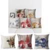 Luxurious 18" Merry Christmas Pillow Case Cotton Linen Cushion Cover For Home Decor