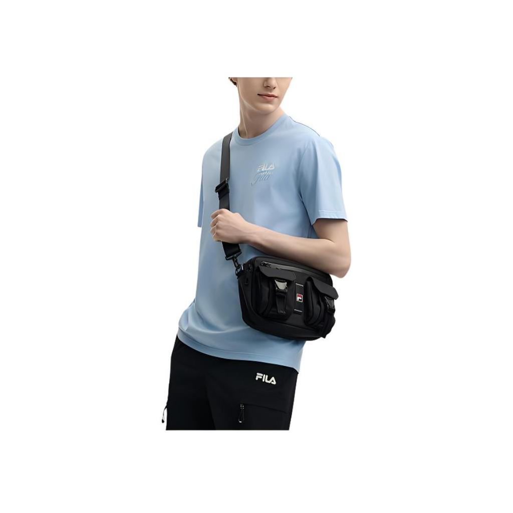 FILA Original Cool Silk Soft Dry Comfortable Short Sleeve T-Shirt Men Tops Cashmere-Blue F11M529108F-LB