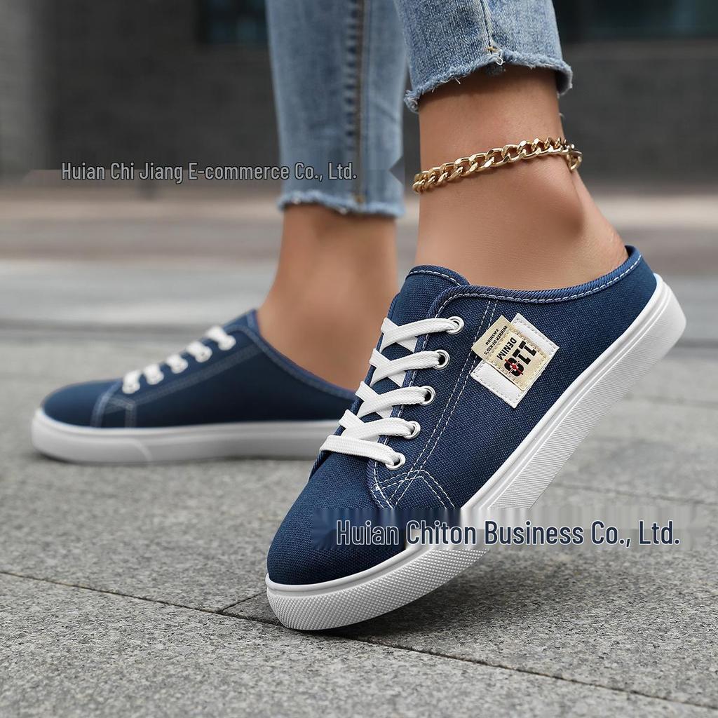 Spot Canvas Slip-On Spring White Flat Shoes