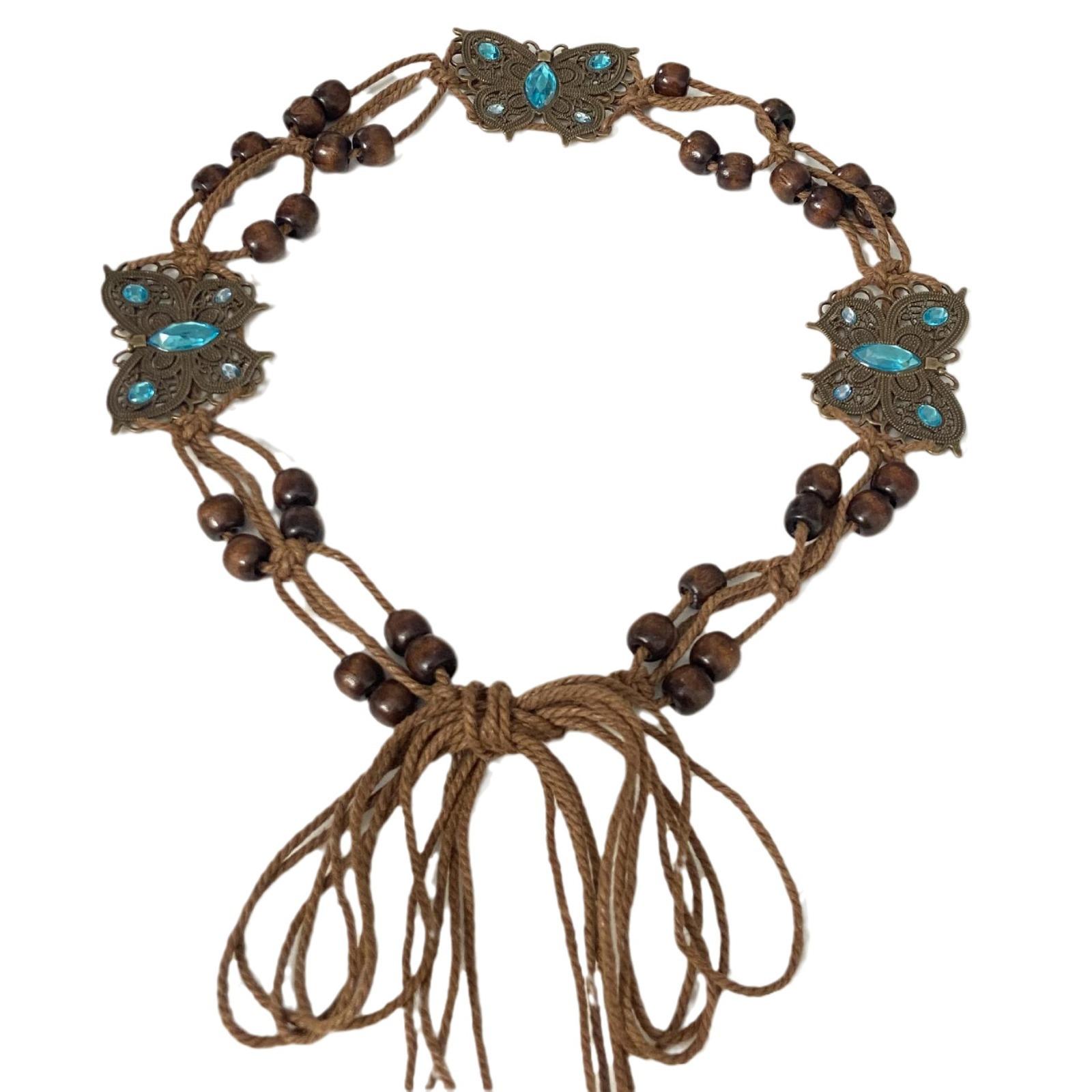 

Bohemian beige woven hemp rope belt women s versatile personality decorative waist seal women s waist belt ethnic style