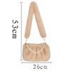 1 Pcs New Wrinkled Small Square Bag Shoulder Bag Soft Plush Fur Ladies Elegant Pearl Chain Underarm Bag Women