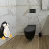 Penguin Shaped Toddler Urinal for Boys with Powerful Suction Cups Easy To Clean ABS Material Black