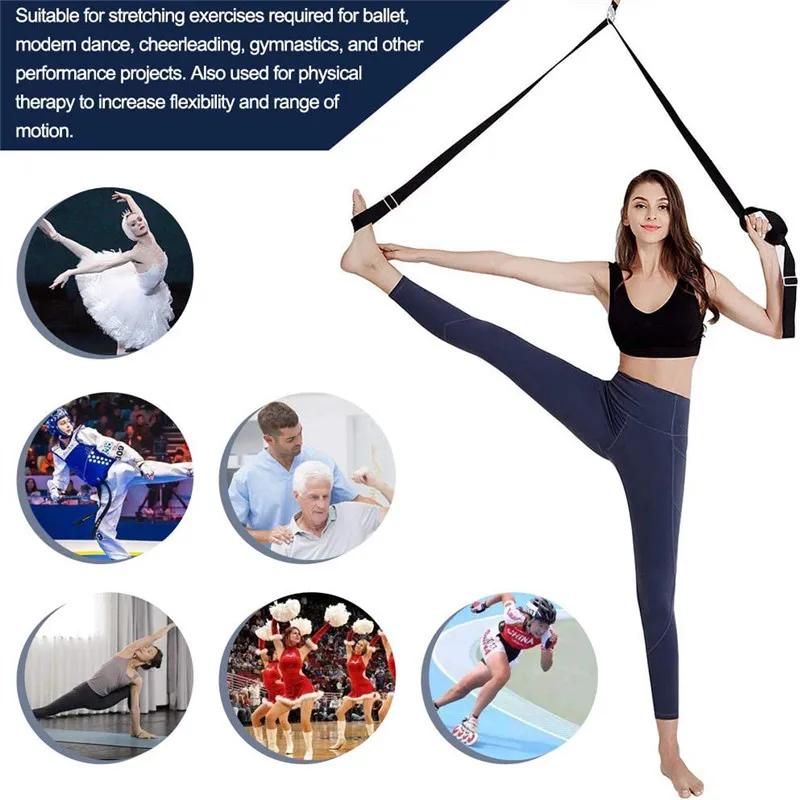 3M Door Flexibility Stretching Yoga Stretch Strap Leg Stretcher Strap D-Ring Belt Dance Gymnastics Resistance Fitness Gym Bands