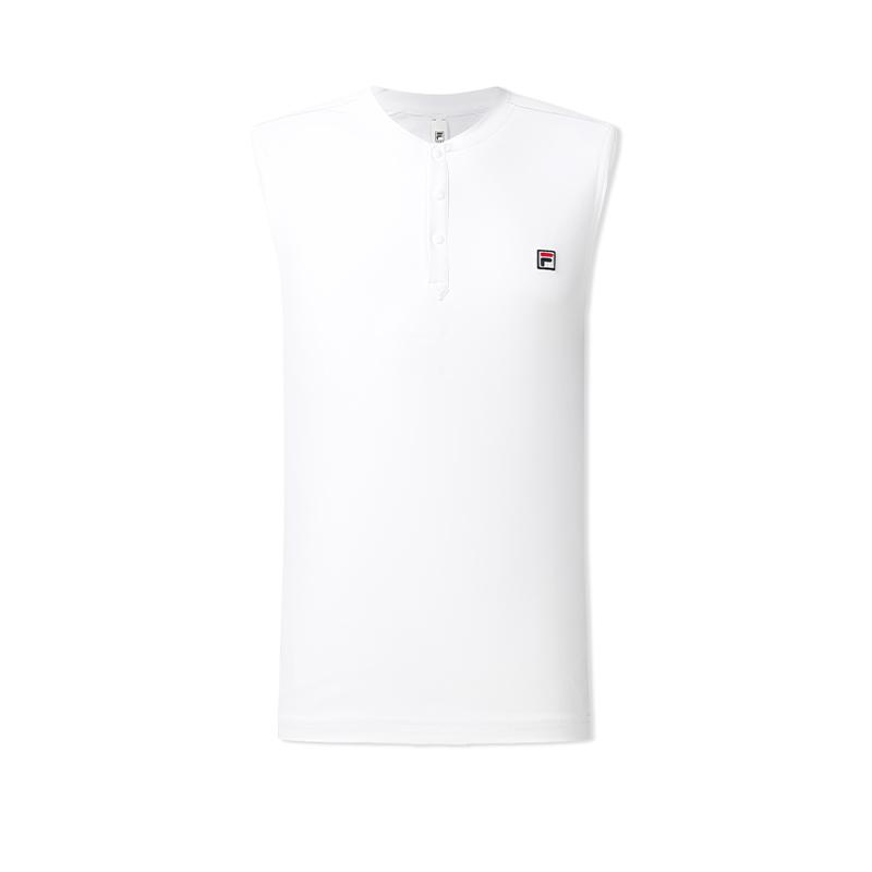 FILA Tennis Moisture Wicking Antibacterial Fashion Casual Versatile Vest Men tops Jade-White A11M633131FWT M