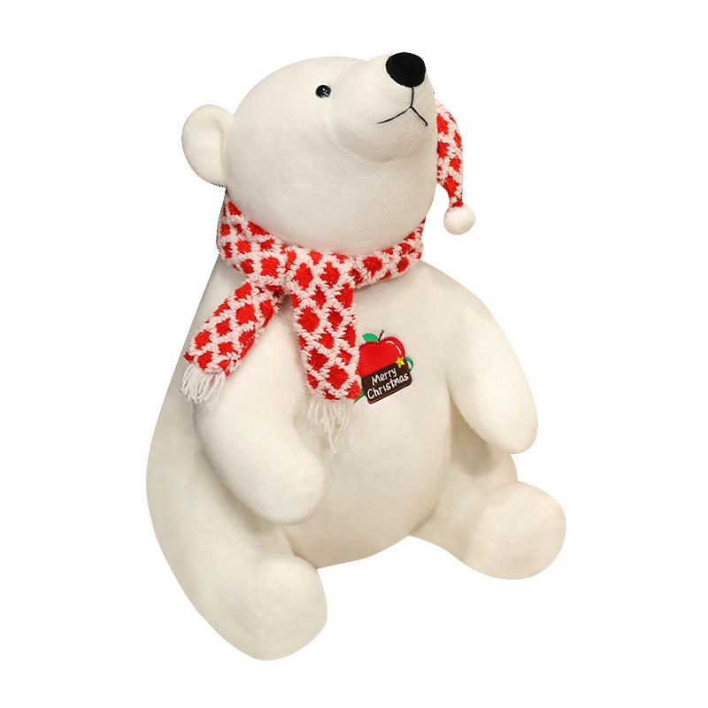 Cute Cute Christmas Polar Bear Doll Plush Toy White Polar Bear Doll Children Christmas Rag Doll