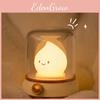 Cute Bedside Flame Shape Night Lamp With Soft Glow Rechargeable Battery For Kids Sleep Aid