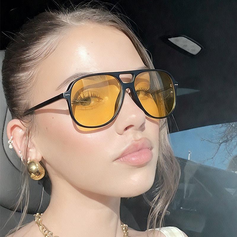 Vintage Style Women Sun Glasses Double Bridge UV400 Protection Sunglasses for Men Driving Fishing Woman Sun Glass