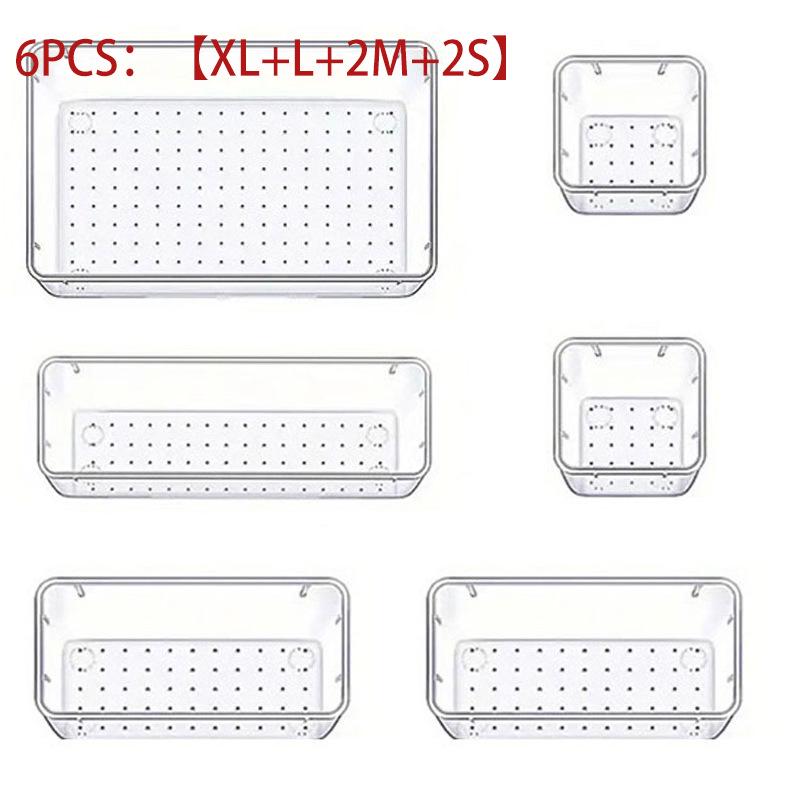 Transparent Desktop Organizer: Built-in Drawer Storage for Stationery and Cosmetics.