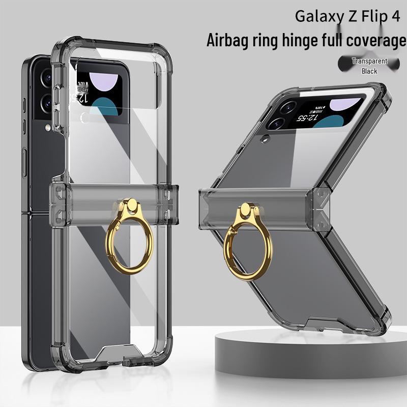 Samsung Z Flip4 Ultra-Thin Acrylic Case with Ring Holder and Screen Protection