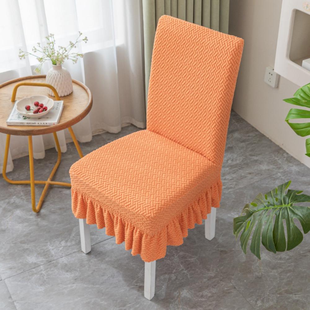 Elastic Jacquard Chair Cover Universal Dining Chair Slipcover Cross Border One Piece with Skirt Design