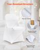 White Stretch Spandex Chair Covers - 30 PCS, Folding Kitchen Chairs Cover, Universal Washable Slipcovers Protector, Removable Chair Seat Covers, for