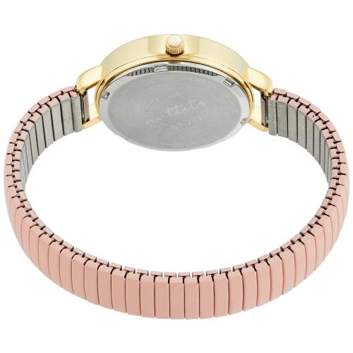 Fieldwork Women's Analog Puruja Watch, Waterproof, Accordion-style, Metal Band, Gold, ST277-3, Pink