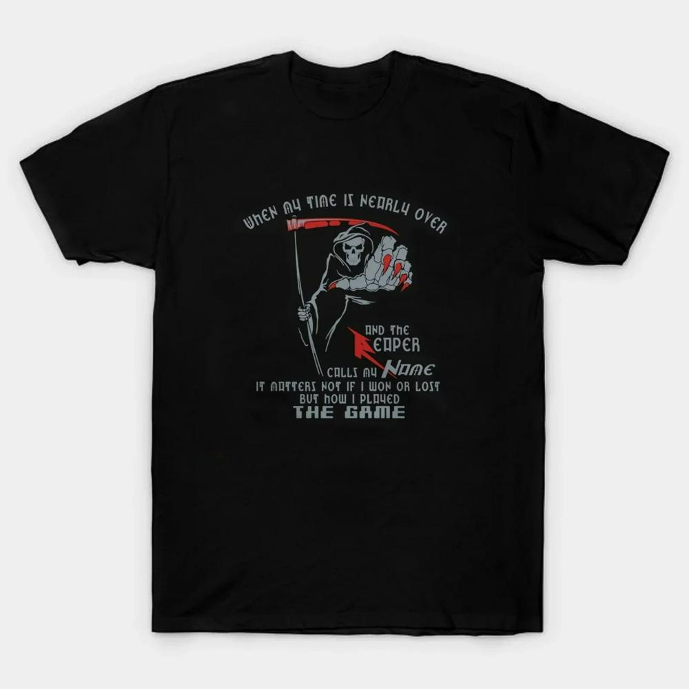 Computer Game Grim Reaper Play The Game TShirt 100 Cotton ONeck Summer Short Sleeve Casual Mens Tshirt Size S3XL S