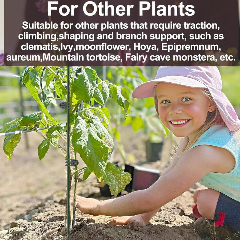 15Pcs 40cm Plant Support Stakes with 30Pcs Clips Orchid Bendable Plant Sticks