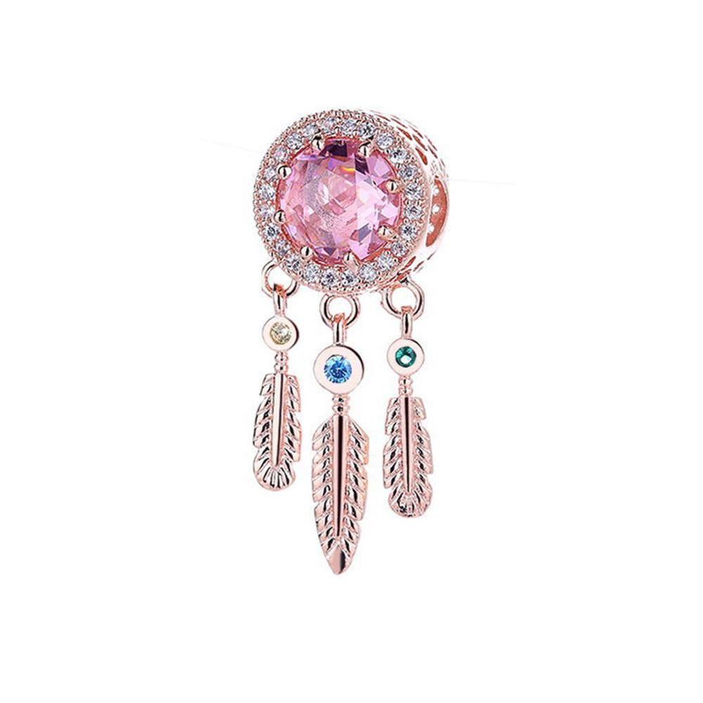 Ажурное Сердце Два Пера Ловец Снов Шарм-Бусина Компонент Медный Металл Покрытый Совместимый С Компонентами Шарм-Бусины Медный Металл Оригинальный