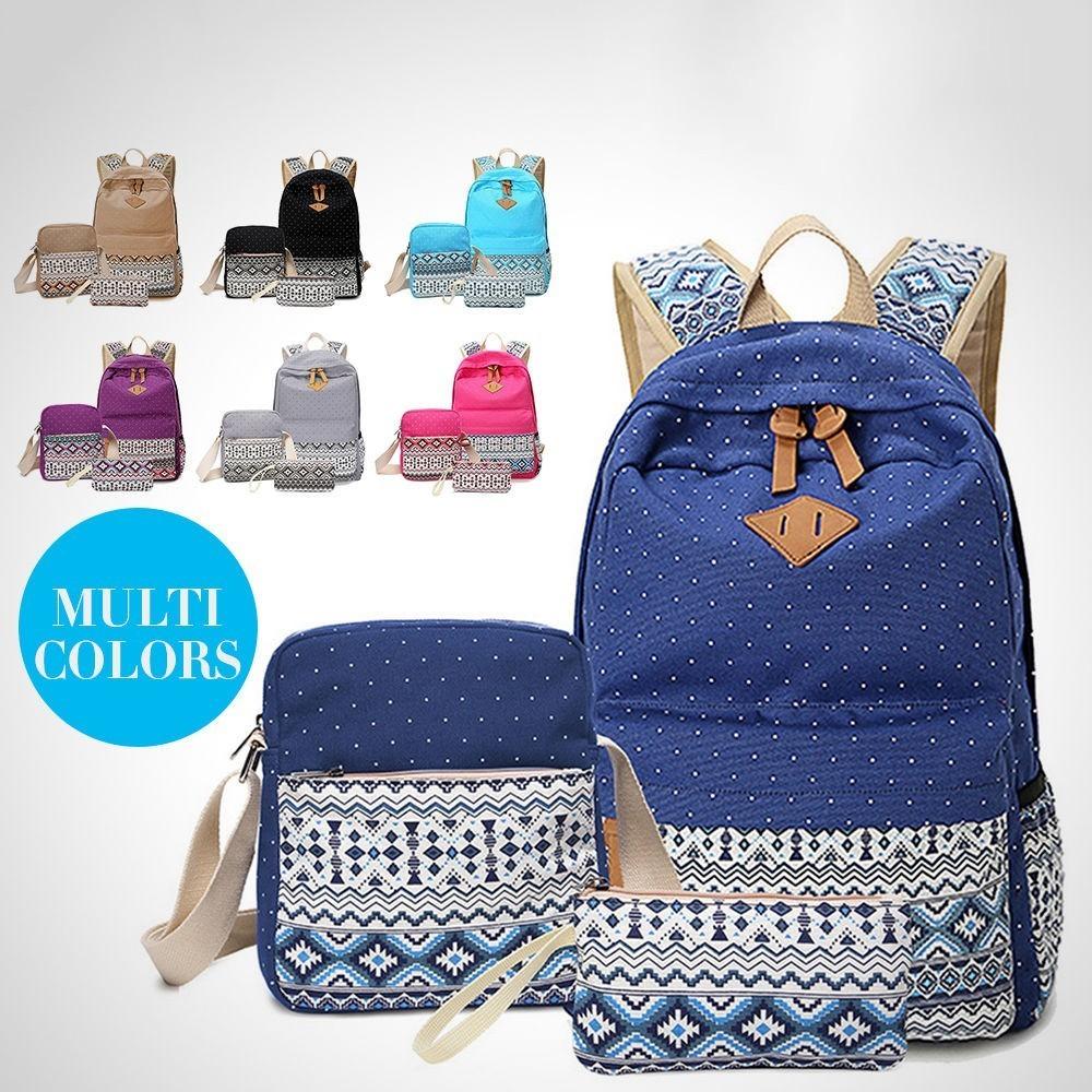 Stylish Premium Quality 3pcs/set Backpack Women Travel Bookbags School Bags For Teenage Girls