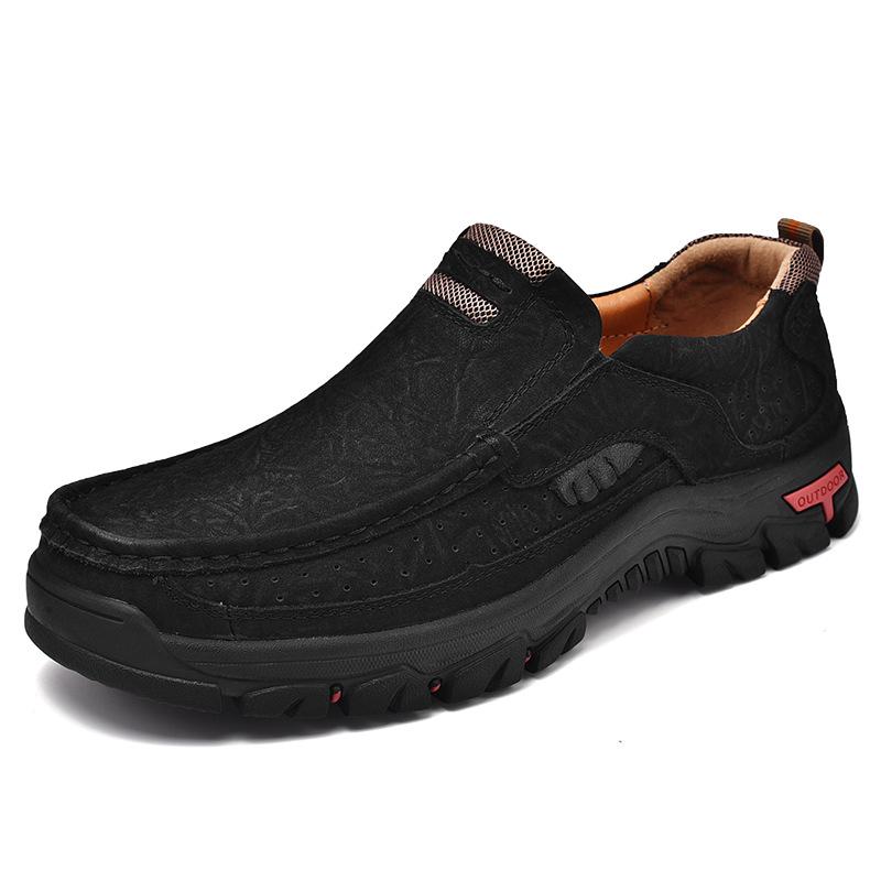 Men's Genuine Leather Plus Size Casual Loafers & Hiking Shoes