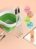 Foldable Silicone Paint Brush Washer Bucket: Portable, Multi-functional, Large Capacity for Children and Art Students.