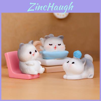 Adorable Resin Cat Figurines For Diy Miniature Gardens Cute Desk Decor