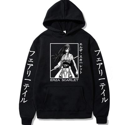 Fairy Tail Print Anime Herren Hoodie Erza Scarlet Kleidung Tops Herren Damen Lose Sweatshirts Hip Hop Streetwear Harajuku Pullover