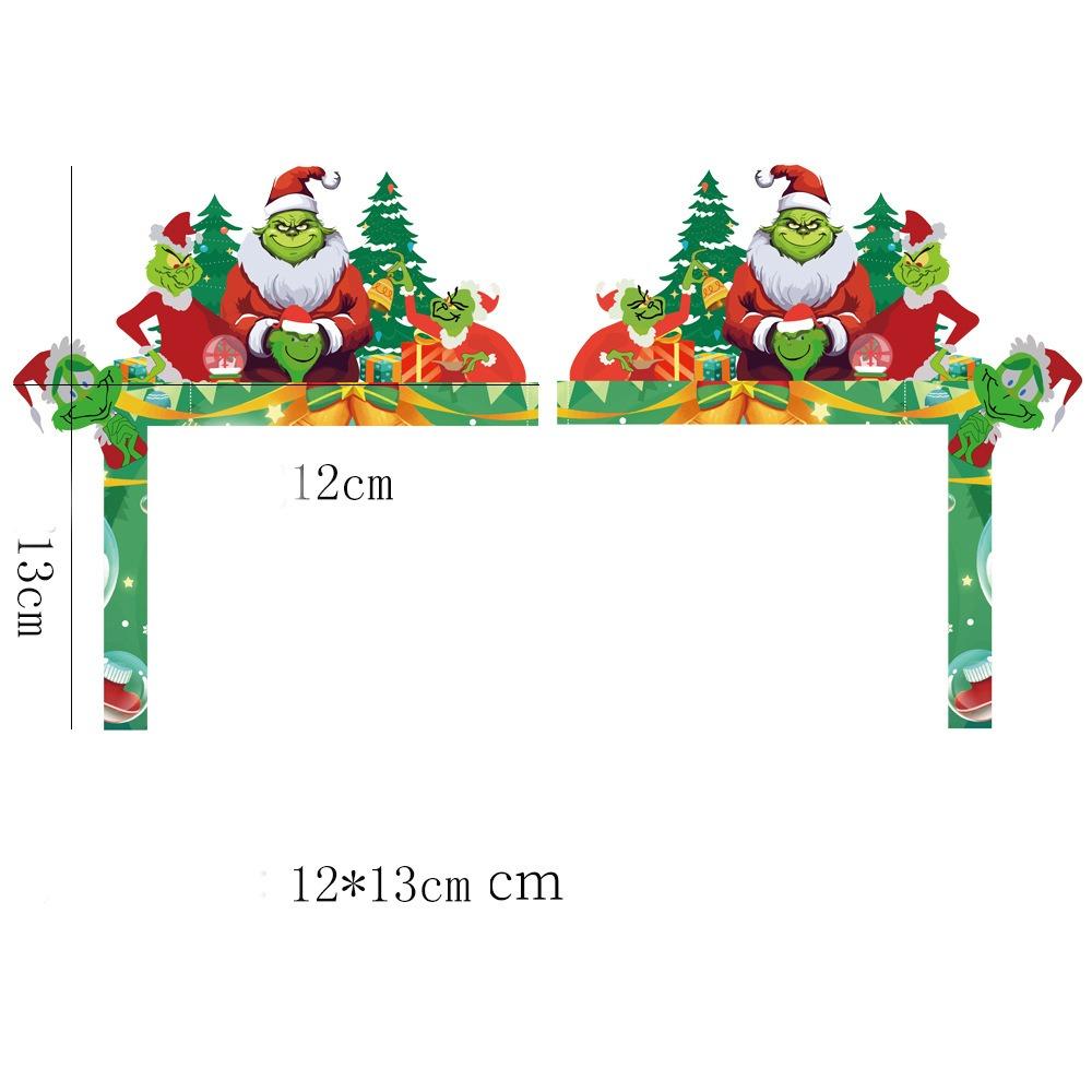 1/2 pcs Christmas Door Corner Decor Cartoon Wooden Pendant New Door Frame Decor Card