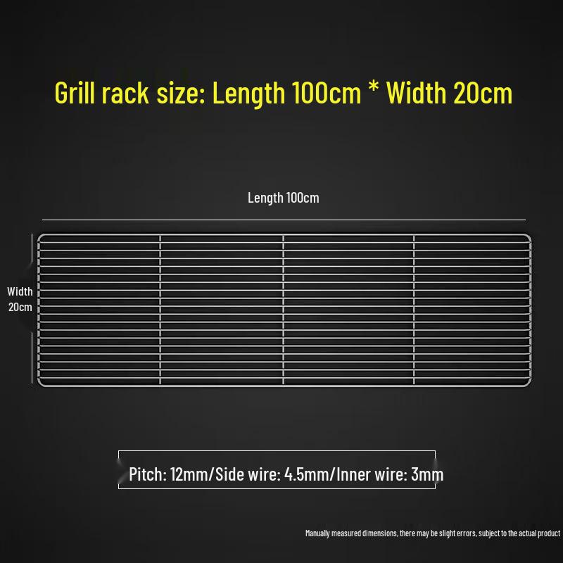 Rectangular 304 Stainless Steel BBQ Grill Net with Legs – Ideal for Draining Water & Oil, Oven Drying & Baking.