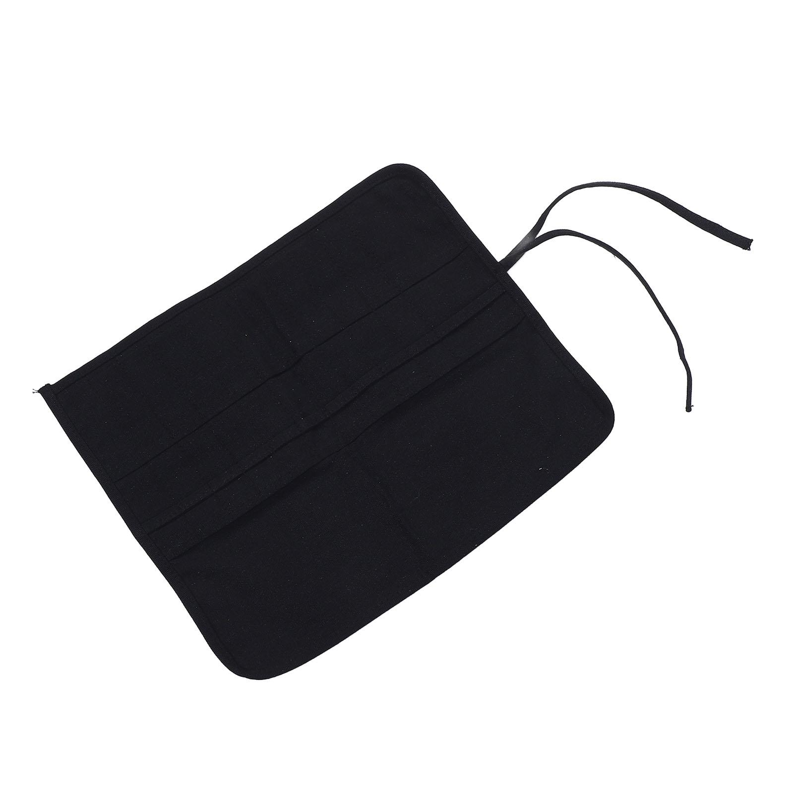 

Сворачивающийся держатель для кистей, 22 отделения, холщовый, с открытым верхом, портативный органайзер для хранения художественных кистей чёрный