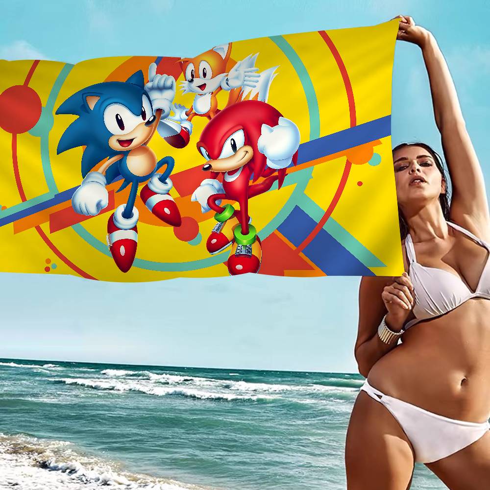 Anime S-SonicS H-HedgehogES Big Microfiber Beach Towels Quick Dry Towel Sand Beach Towels Pool Towel For Travel Swim Pool Yoga