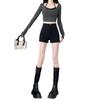 Women's High-Waisted Black Hot Pants - Summer 2024 Versatile Style