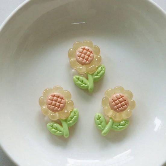 5Pcs Resin Tulip Flowers DIY Tulip Sunflower Shoe Craft Accessories Charms Flower Ornaments for Jewelry Shoes
