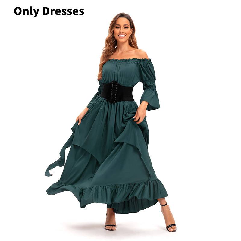 Ladies Colored Dress Medieval Costume Halloween Party Dance Performance Gift