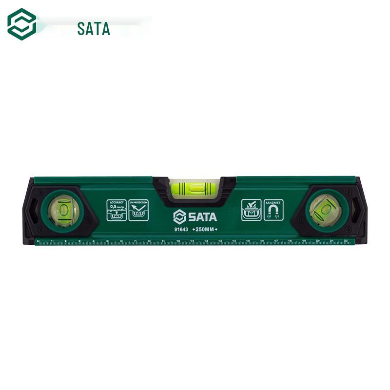 SATA 91643 Magnetic 3-Bubble Spirit Level 300mm