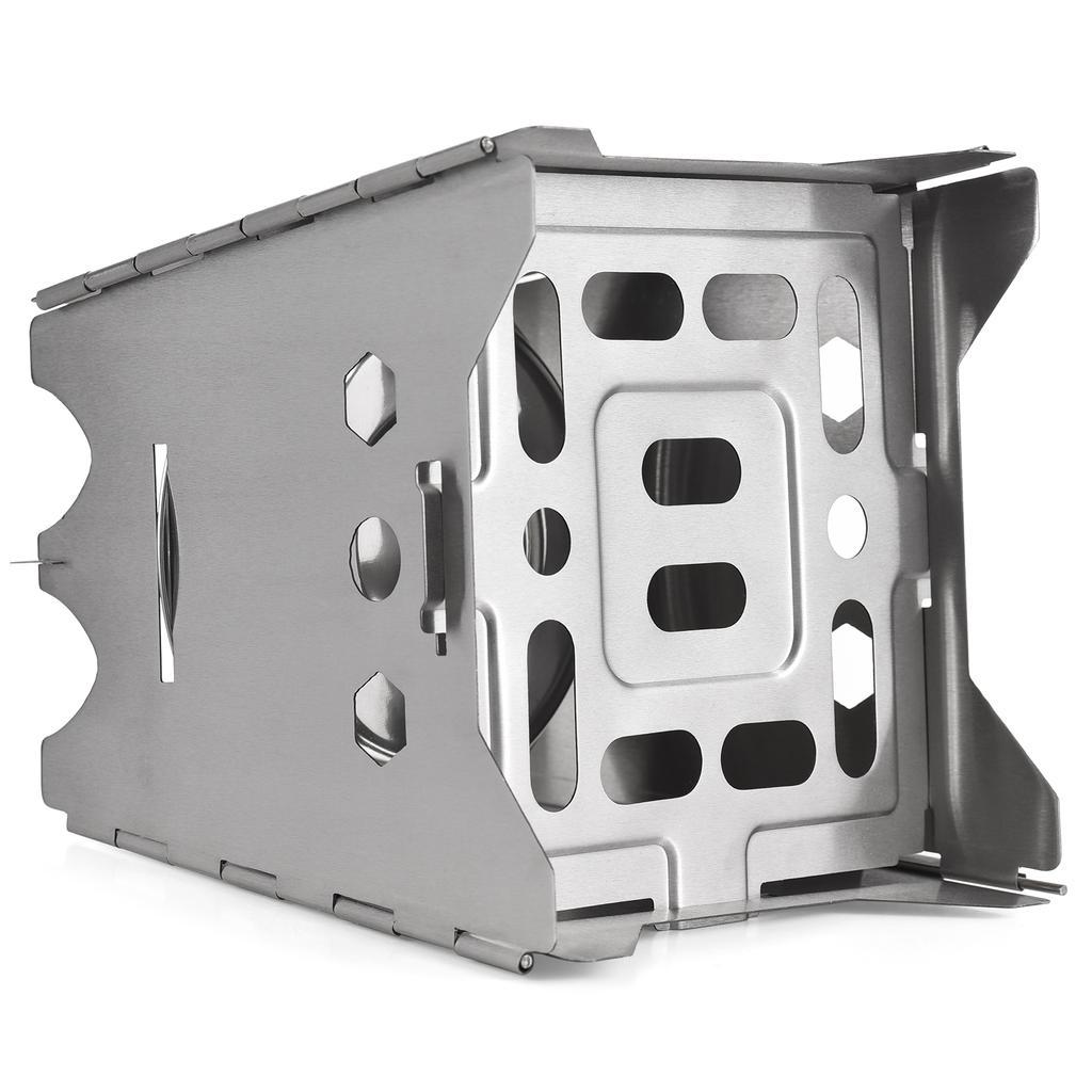 Zusammenklappbarer Campingkocher, Holzofen, tragbarer Edelstahl-Rucksackkocher, Alkohol