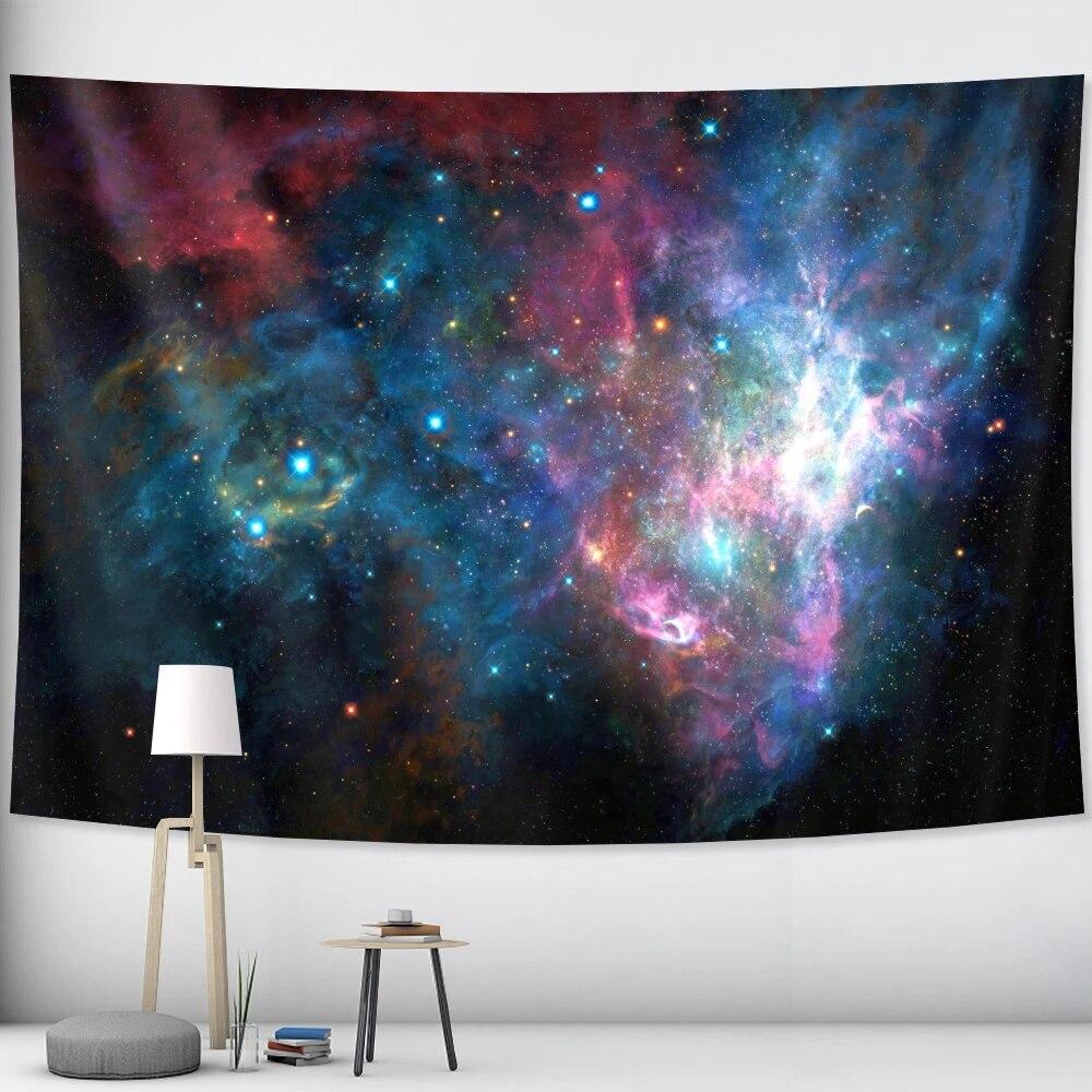 Starry Sky Wall Hanging Psychedelic Scene Mandala Witchcraft Tapestry Hippie Bohemian Decorative Tapestry Yoga Mat Mattress