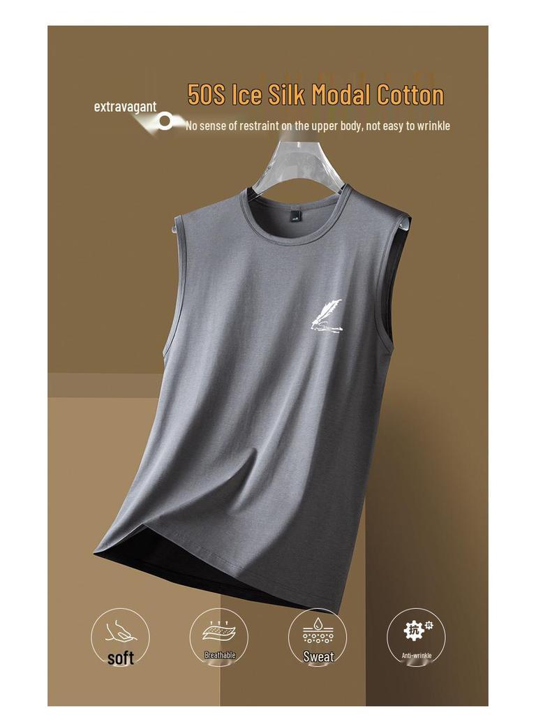 Men's Quick-Dry Ice Silk Tank Top - Cool, Lightweight, Sleeveless Fitness Shirt
