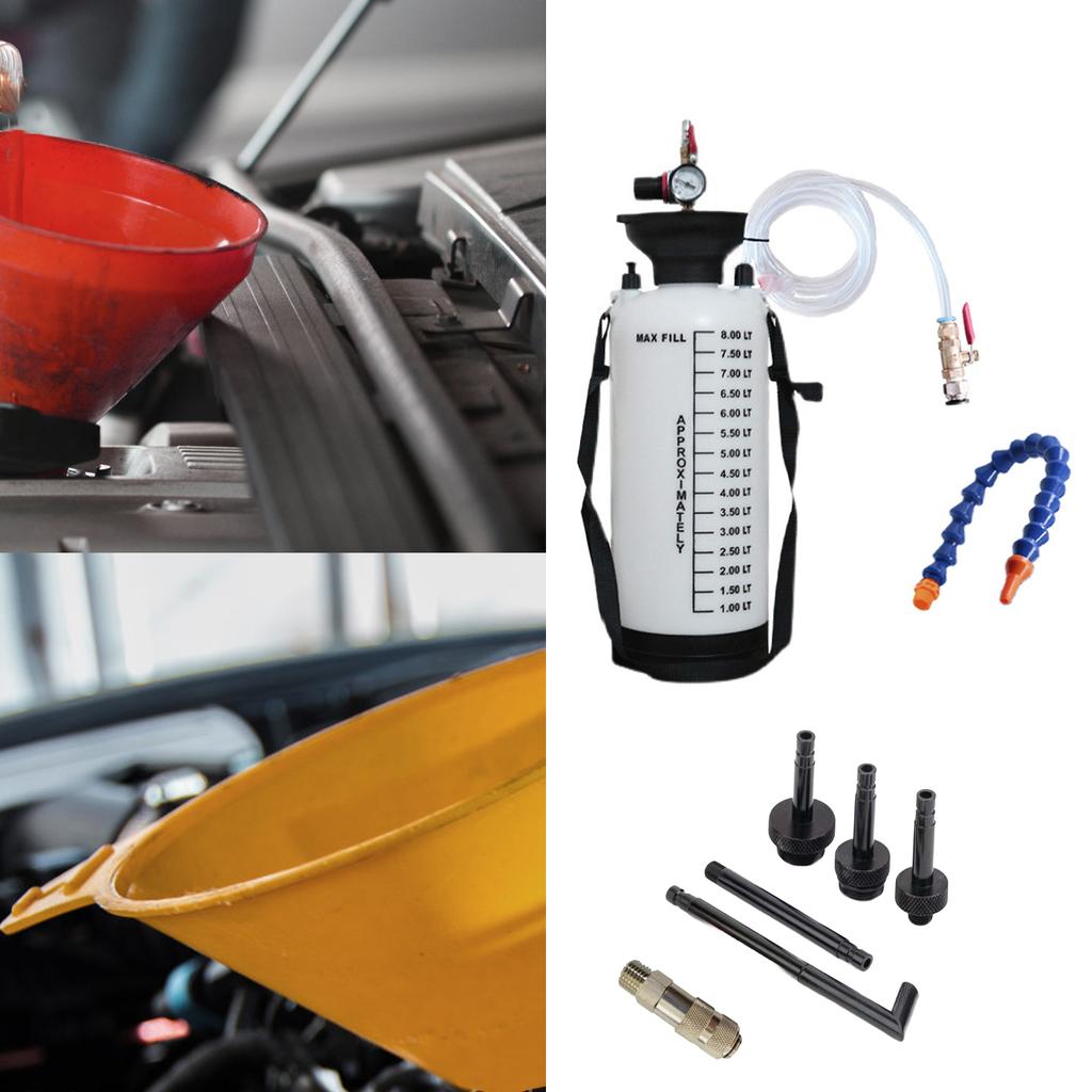 Bomba de Fluido para Automóviles de 5L/8L Herramienta de Relleno de ATF Rellenador de Aceite de Caja de Cambios Extractor y Dispensador Neumático de Fluido Tanque Rellenador de Aceite de Engranajes