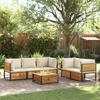 6 Piece Garden Sofa Set with Cushions Solid Acacia Wood