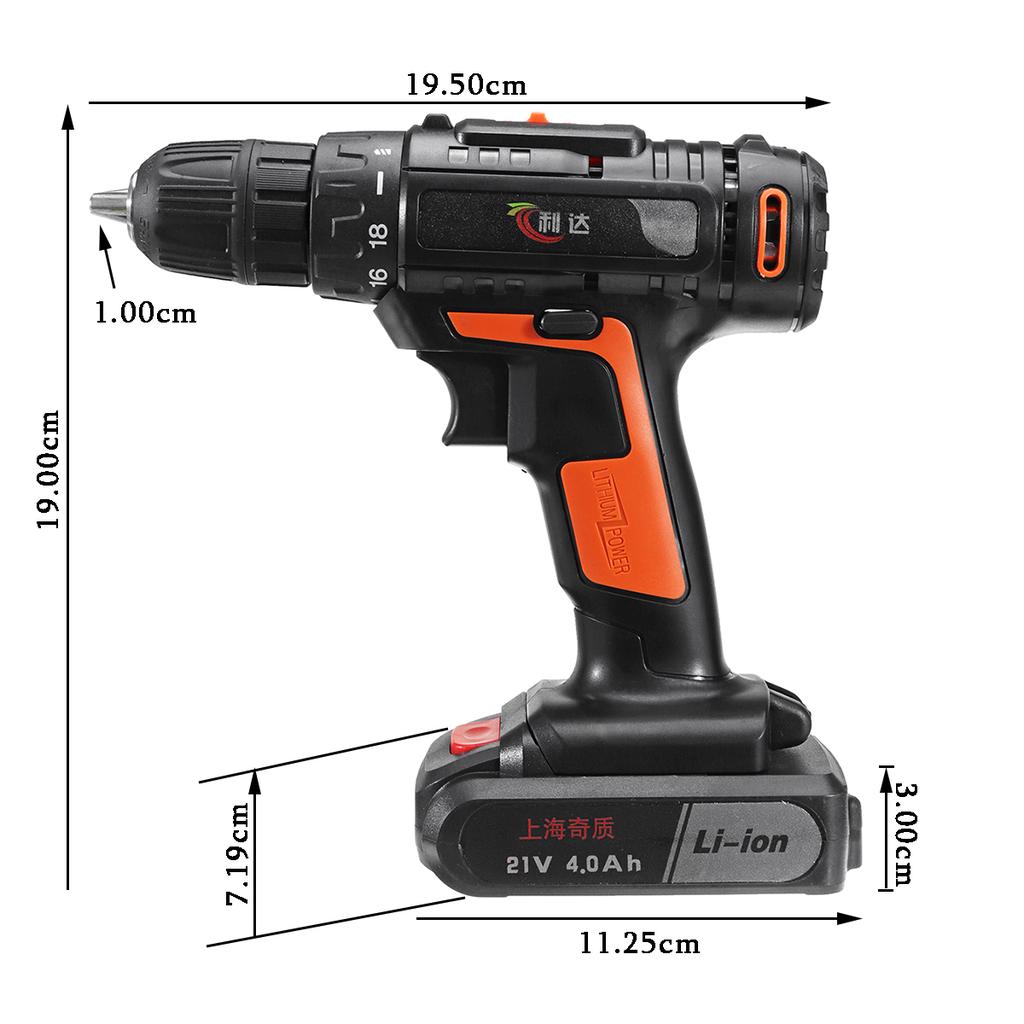 Buy 21V Cordless Electric Screwdriver Drill Driver 2 Speed 18 Gear W/ Liion Battery at