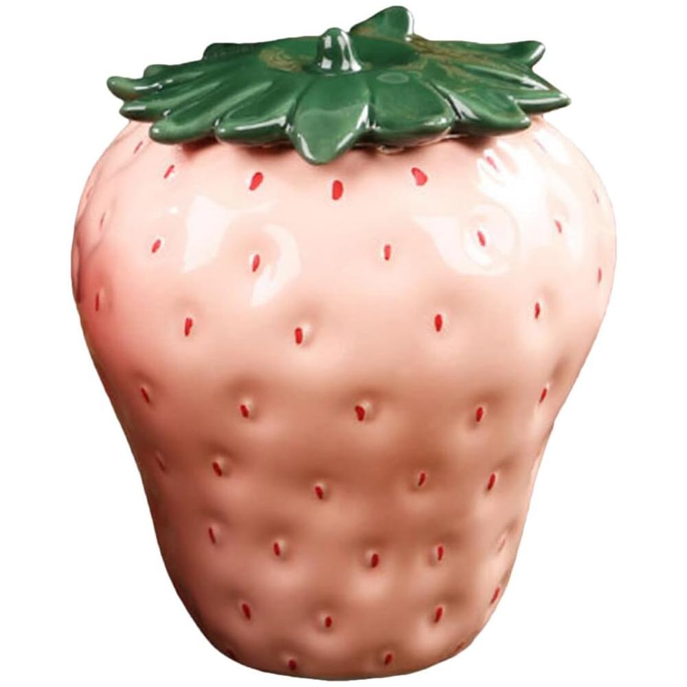 

Керамическая банка в форме клубники, банка для хранения продуктов, банка для чая, герметичная банка для чая, кофе, специй, орехов, закусок, сахара, соли, банка для хранения розовый