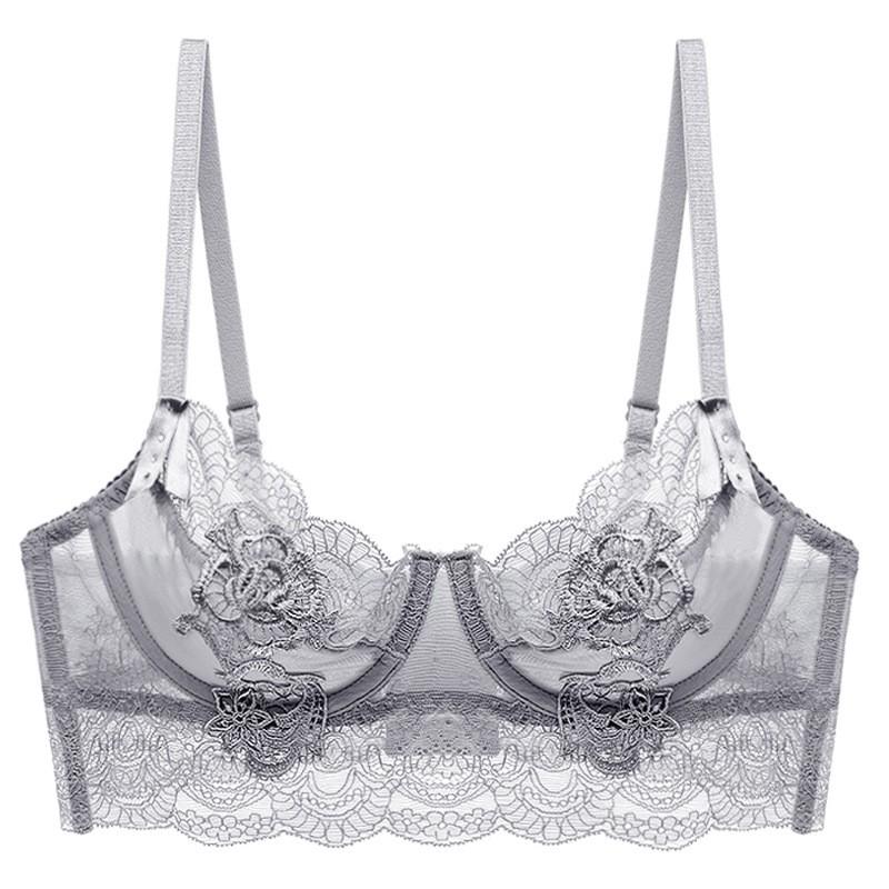 French Style Sexy Lace Bra Set Women Unlined Minimizer Bust Plus Size
