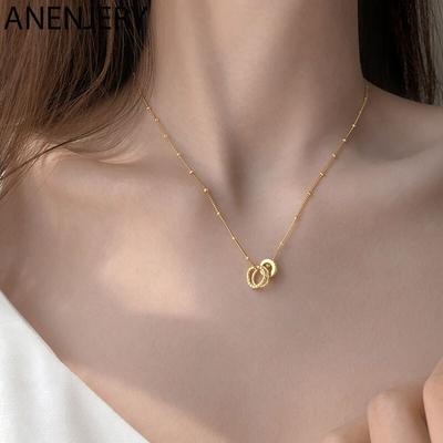 925 Sterling Silber Unregelmäßigen Kreis Halskette Für Frauen Geometrische Handgemachte Schlüsselbein Kette Halskette Schmuck S -N203
