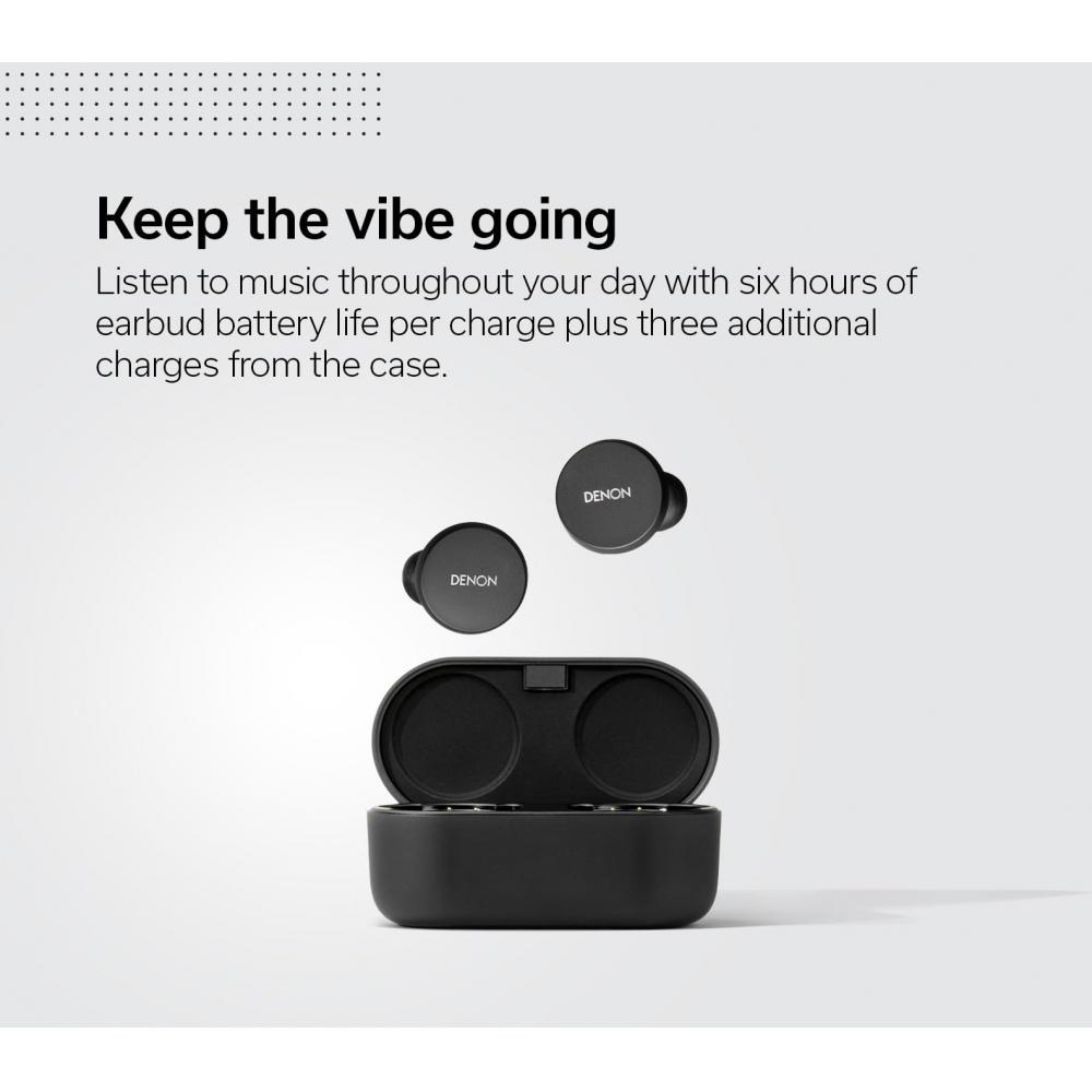 Denon Wireless Earphones Bluetooth PerL AH-C10PL Personalized FunctionaptXIPX4 SplashproofQuickSwitchWith Microphone Black AHC10PLBKEM