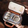 Dunhuang Ru Kiln Travel Tea Set Small Set Portable Outdoor Camping Ceramic Kuaike Cup One Pot Three Cups Event Gifts