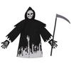 Glow in the Dark Luminous Halloween Phantom Sickle Dress up Ghost Hooded Costume Kids Grim Reaper Costume With Scythe and Mask