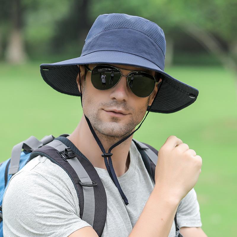 Outdoor Breathable Mesh Hiking Fishing Hats For Women Men Summer UV Protection Sun Hats Fisherman Caps Male Bucket Hat