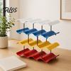 Cup Storage Rack, Multi-Layer Stacking Organizer, with Wavy Slot Design, Space Saving Desktop Bar Storage for Mugs Glasses Coffee Cups