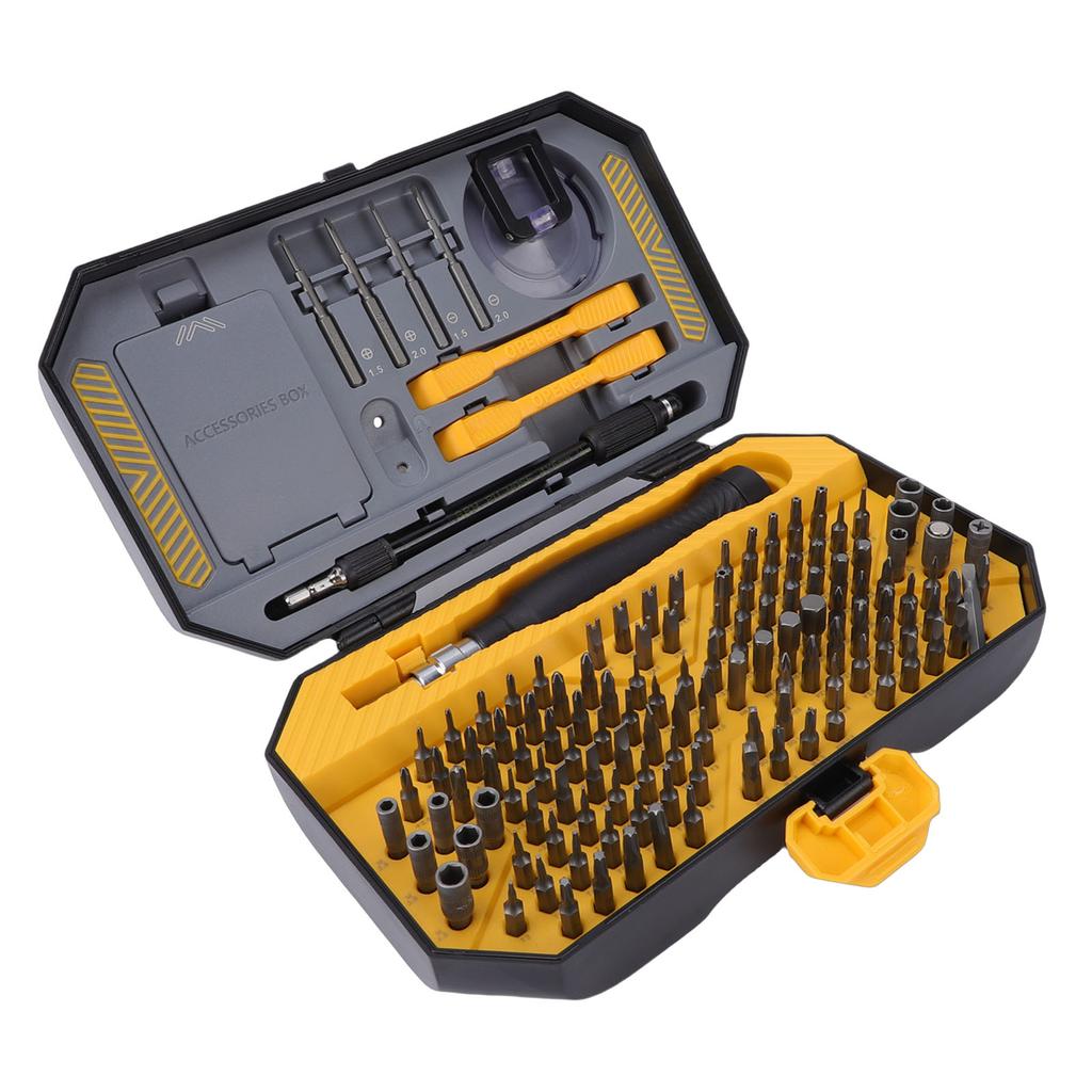 Accurate Mini Screw Driver Kit 144 in 1 Compact Set TR Star Pentalobe Hex with Opening Pry Tool for Laptop Computer